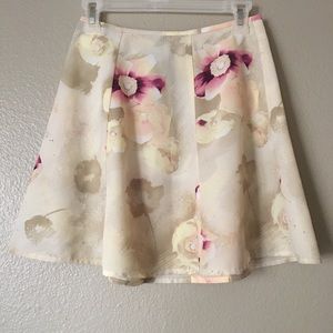 floral A line skirt